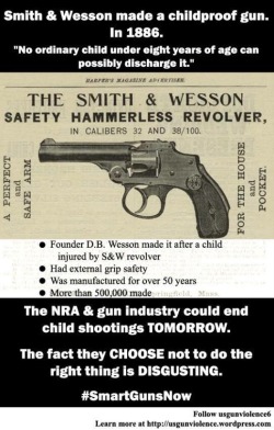 odinsblog:  Children and Gun Violence The technology already exists to make safer guns. Grip safeties, loaded chamber indicators, and magazine disconnect devices all show promise for reducing unintentional injuries, especially among children and youth.