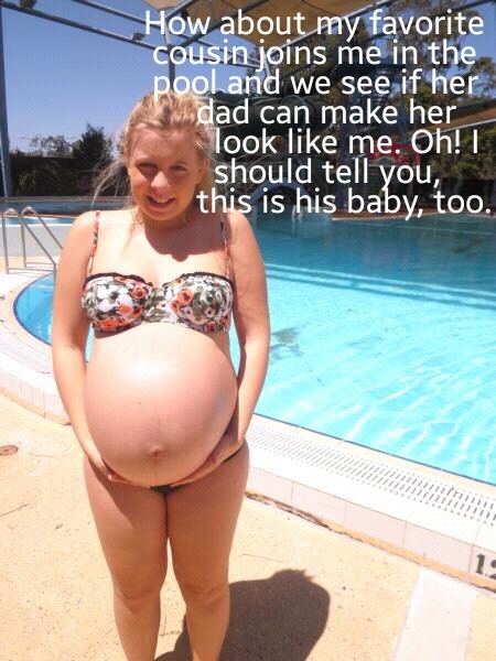 Sexy girl knocked up by her uncle, and all she wants is a sexy pregnant cousin … how could you say no?!