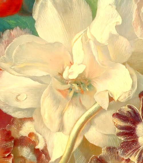 clara–lux:HUIJSUM, Jan van (1682-1749)Vase of Flowers, details1722Oil on panel, 803 x 610 mmGetty Ce