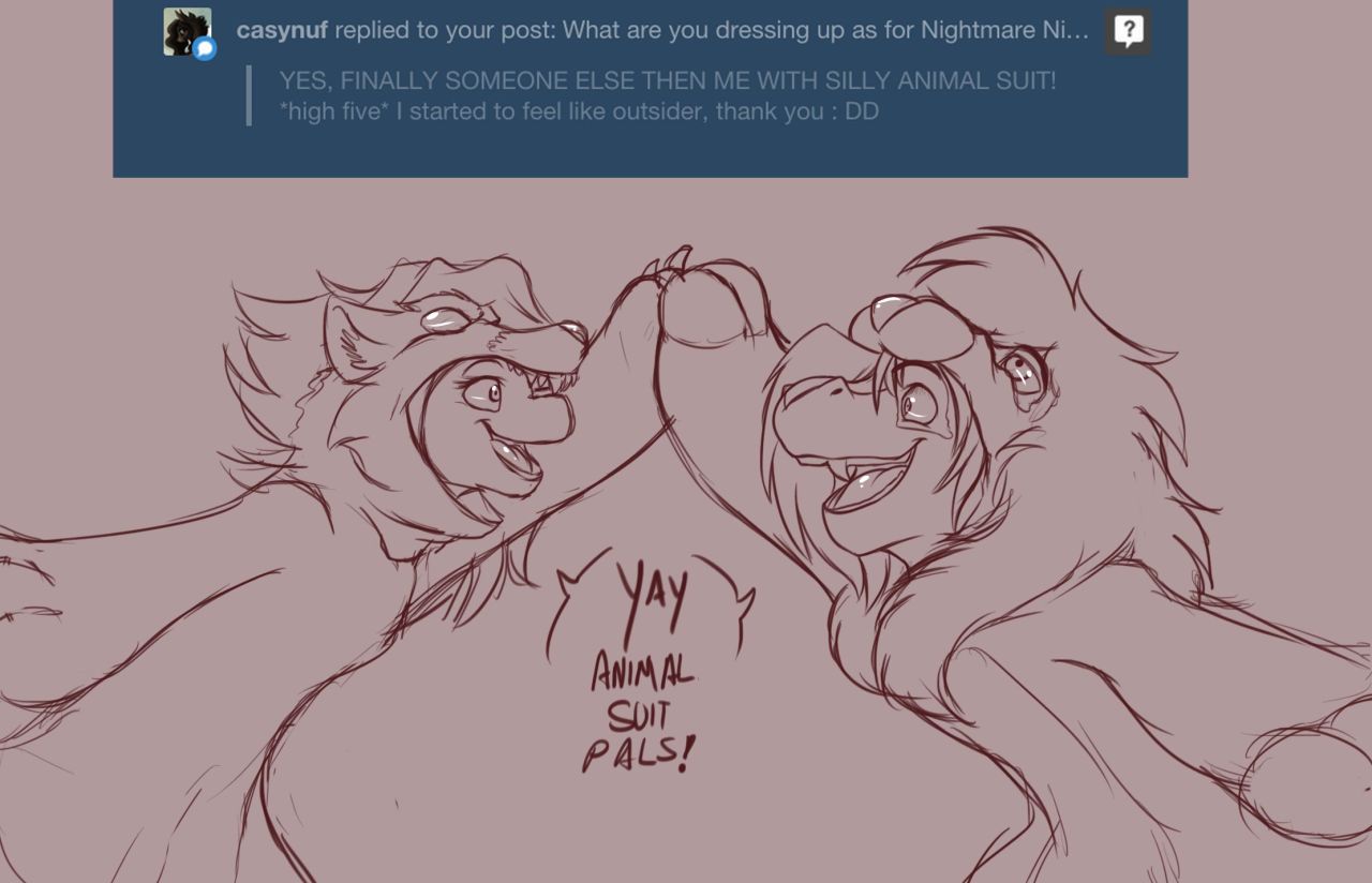 casynuf:  asktattoomoon:  YAY FUZZYNESS!!! Casy  LET’S PARTYYYYYYYYYYY LIKE ANIMALS!