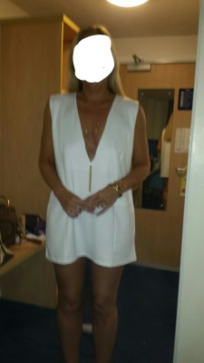october73:  Hubby took me 2 a hotel last night for a surprise, he got me this new dress and told me 2 leave my knickers off, then a knock at the door and he said open it, when i opened it i saw a 6ft 3 muscular black man who my hubby works with, i knew