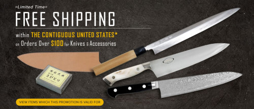 Japanese Cooking KnifeFree Shipping with over $100 Knives Purchase*We are currently offering free sh