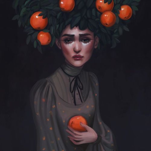I don’t like oranges but it was nice to paint some fruits and leaves. I really love how the orange c