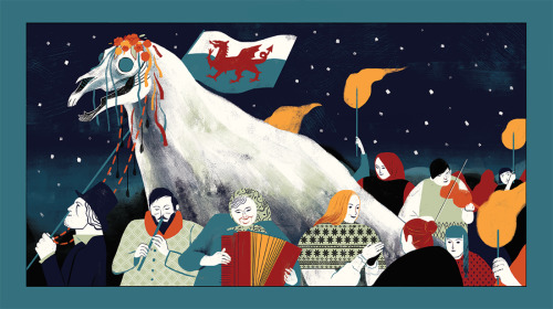 sanderdraws:Happy Holidays!Here’s a Welsh Mari Lwyd to see you through the long dark nights and the 