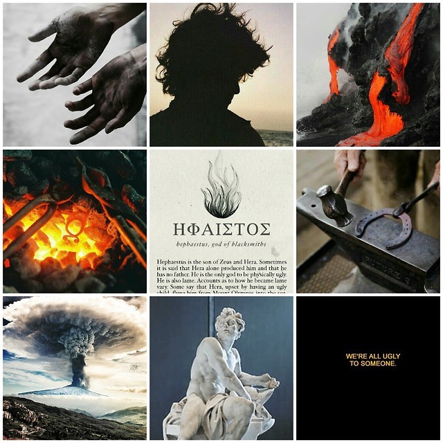 Hephaestus God of fire, metalworking, stone masonry, forges, the