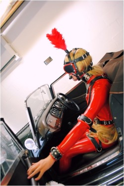 borninlatex:  Fetish Latex Girl  Its a shame the car is in the way&hellip;