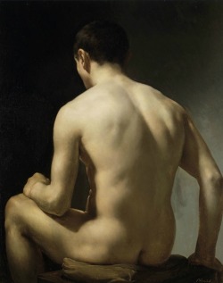  Male Nude from Behind - Academic study.
