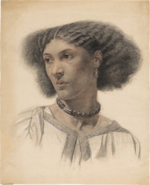 Walter Fryer Stocks — Mrs. Fanny Eaton, 1859-60.  Drawing: black, red, white chalk on paper. Princet