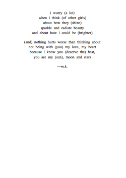 c-oquetry:  conveys:  i-choose-fit:  idraatherbeinparis:  cuteys:  conveys:  i hope you guys can see the complexity of this piece. read once all the way through, then read it excluding the words in parentheses, and then read only the words in parentheses