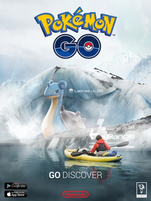 renegadepineapple:  killerqueenofheart:  gotta-catch-em-all-pokemon:  Some really cool advertisement for Pokemon go.  omg im not gonna go kayaking for a lapras  yes you are dont lie 