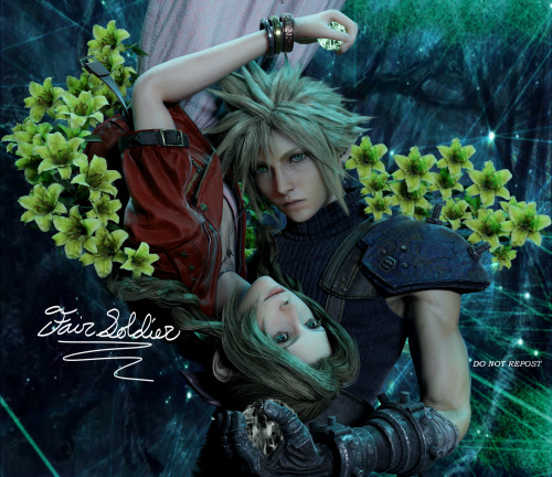 FF10-3=7Rendered in Blender cyclesPhotoshopCloud Strife:NightysWolfAerith Gainsborough: NightysWolfM