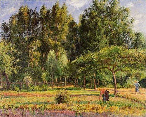 artist-pissarro:Poplars, Afternoon in Eragny via Camille PissarroMedium: oil on canvas