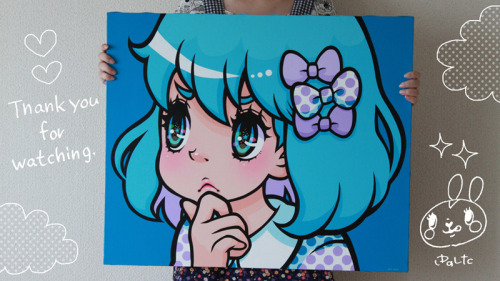 madoka07:  Seven Colors Series - BRILLIANT BLUECanvas on Acrylic paint. 606mm x 727mm. 70,000 yenYoutube : https://youtu.be/zrZhloeaTp8 