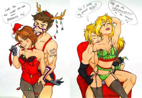 lysiefruit:  OOC: So some of you (who’ve friended me on fb) wanted to see what exactly E-vay had sent me for xmas! This would be those two drawings! Now let us all bask in the magnificent Jencho and Shakisa, and have a belated merry xmas <3! Art