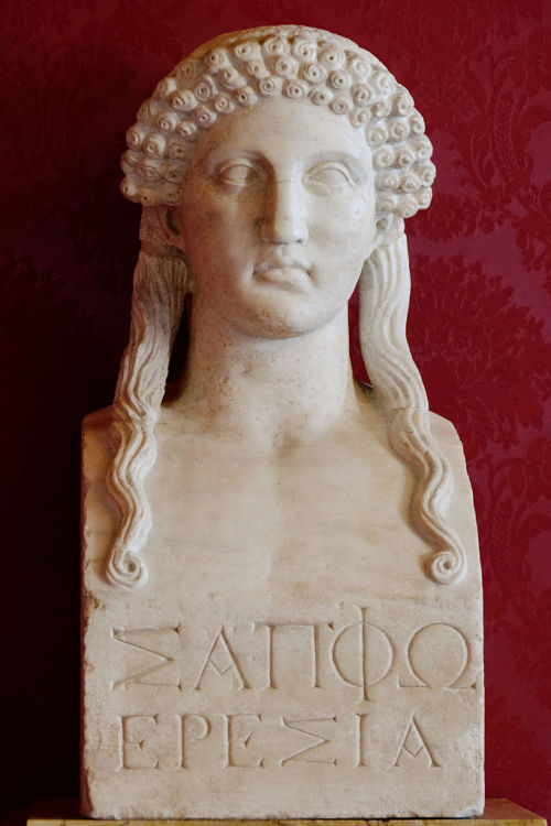 jeannepompadour:Bust of Sappho, Roman copy of a Greek original of the 5th century BC