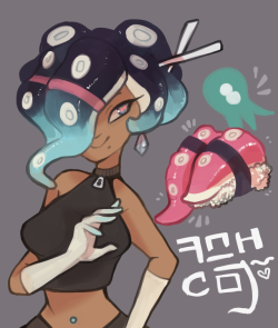 the-vanilluxe-treatment:Octarian Brand Sushi sponsored by Inkopolis’ newest rising star~ O oO &lt;3 &lt;3 &lt;3