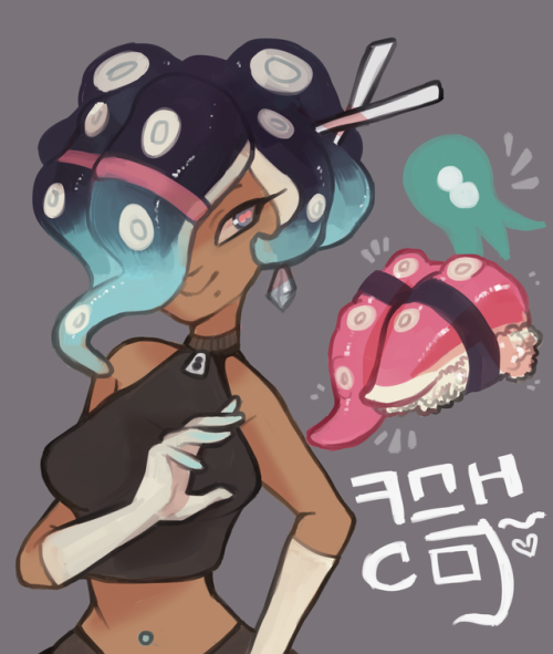 the-vanilluxe-treatment:Octarian Brand Sushi sponsored by Inkopolis’ newest rising star~ O oO <3 <3 <3