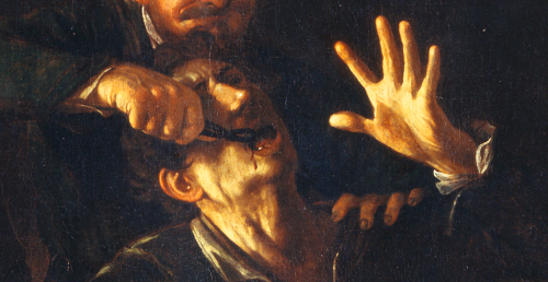 Attributed to Caravaggio, Detail from The Tooth Puller (LACMA, c. 1607/8)