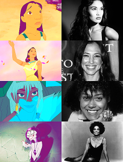 culturaldisney:  Some Disney PoC ladies and their PoC voice actress. (This is a set dedicated to the PoC ladies in Disney films who voice actresses are also PoC.)Yes, I know, Lea Salonga is the singing voice of Jasmine. But I am doing predominately