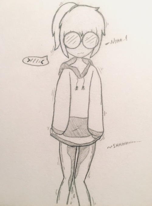 fluffy-omorashi: Having trouble drawing eyes? Big cartoony glasses it is then!