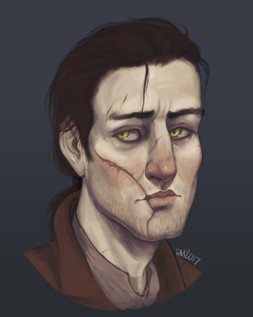 geraltsbeard:i think i made him too handsome… but oh well :>here’s a more book-inspired Eskel:“Es