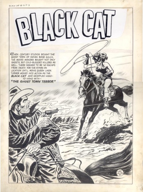 Original Lee Elias artwork for Black Cat #12, originally published by Harvey Comics, 1946.