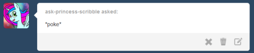 askbutdonthug:  [31 questions remain]((Guest appearance by: ask-princess-scribble ))  x3!