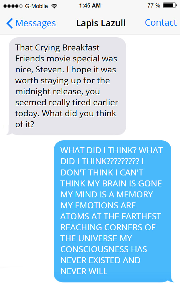 Night Blogger Steven sometimes gets a little bit dramatic over cartoons