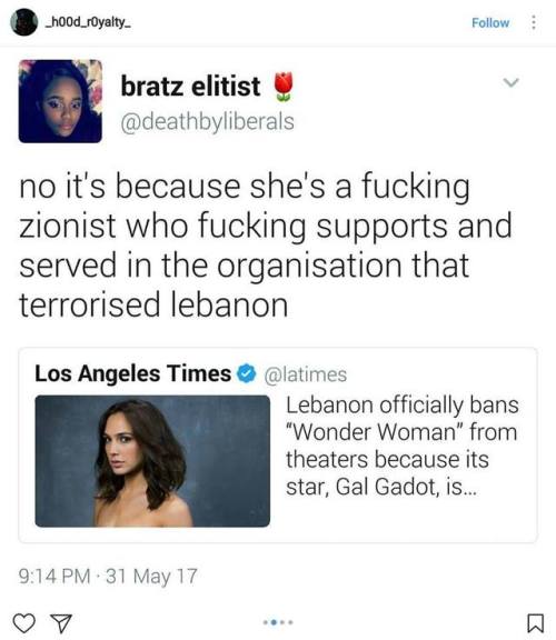 ifuckgod:  wolveria: Also, refusing to serve in the IDF is a thing.  why dont u guys reblog this i seen some of y’all reblog her support your fave 
