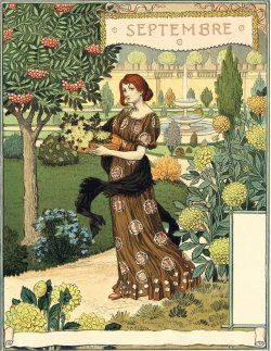 pagewoman: September/Septembre by Eugène Grasset  