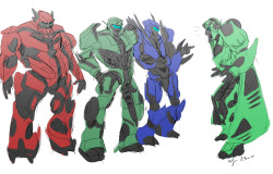 thebuggu:  nizaen:  Yes omg hahah! Fanboy Crosshairs. I hope you don’t mind I drew Bay’s Wreckers.  Ooooomg.