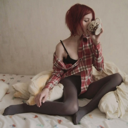 sarahose: Morning coffee and pantyhose.
