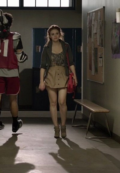 Lydia Martin - 2x09 J. Crew tan, front button wool skirt ( (modified by TW wardrobe)US: 2 - Ebay - B