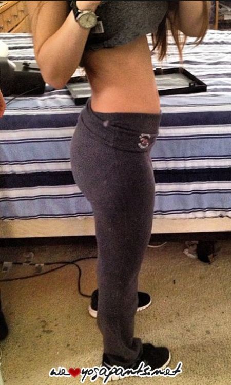 Teen posing in yoga pants