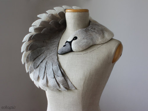 mymodernmetselects: Elegant Felted Birds are Beautifully Unconventional Fall Scarves If you’re