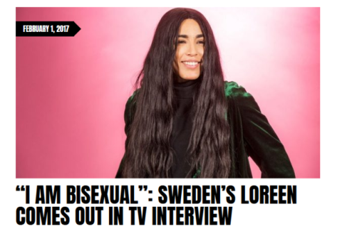 jurassicbird:So Eurovision legend Loreen came out as bi in February but today is the first time I he