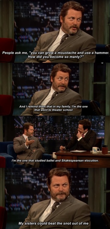 loloftheday: Nick Offerman on being manly