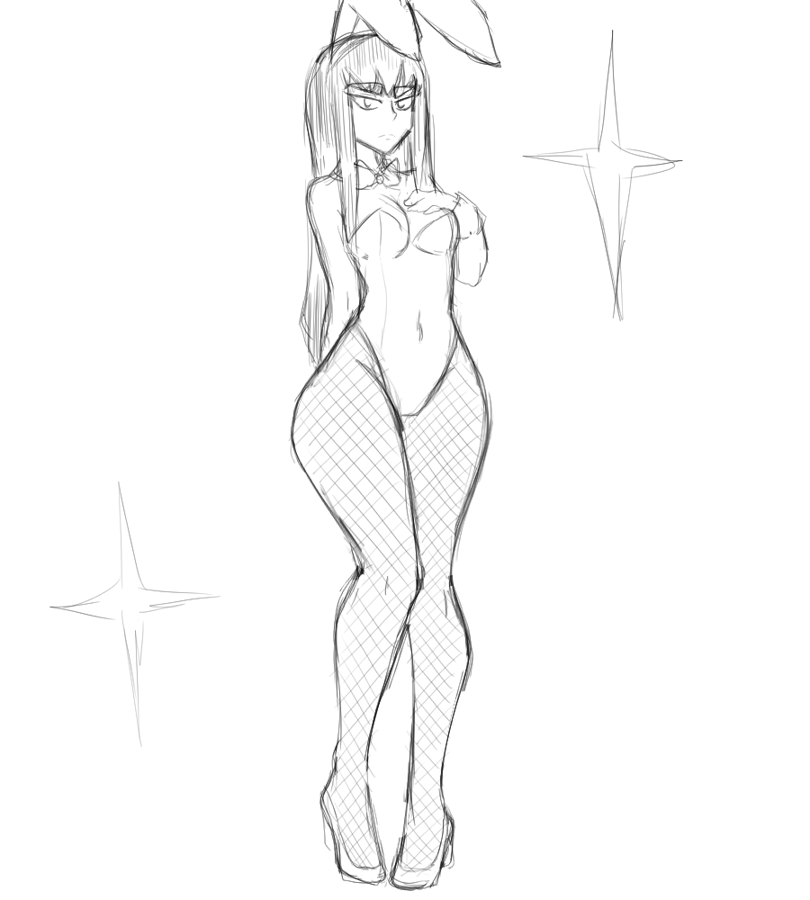 zeromomentaii:    Sketched some Bunny Girl Satsuki.  Couldnt resist.     Also another