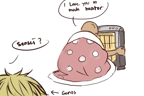 blauerozen:  Genos is jealous of home appliances, pass it on. You must be so proud of yourself Genos