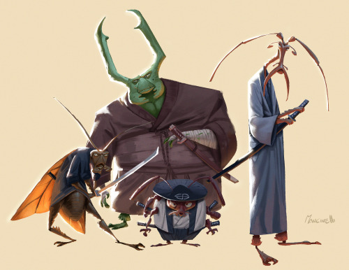 Beetles Samurai, character design