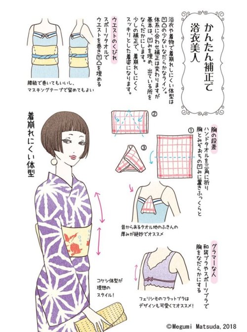 About waist and collar padding, chart by @kimonobancho Kimono wanted look is a tubular figure, all c