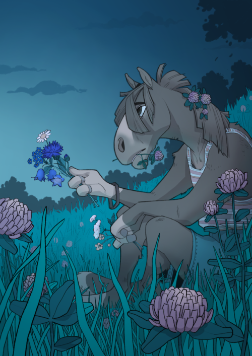 Here is my illustration for @Splash_zine last year! Here is my melancholic horse boy! There’s 