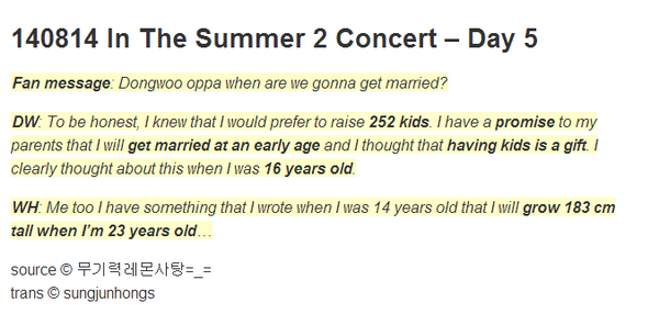 sungjunhongs:   140814 #인피니트 ITS2 Concert - Day 5: Dongwoo’s promise and