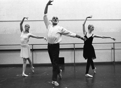 barcarole:Jerome Robbins with Suzanne Farrell and Patricia McBride rehearsing The Four Seasons at th