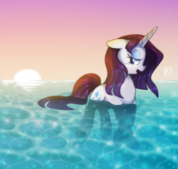 drawponies:  Wet Mane Sunset by Radioactive-K