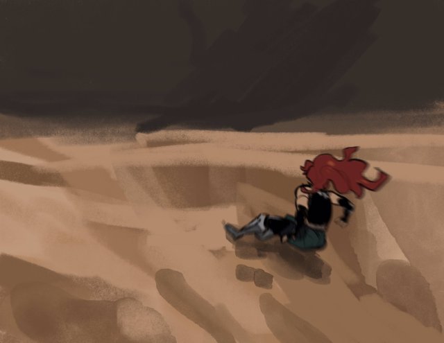 Hawke in the bone pit