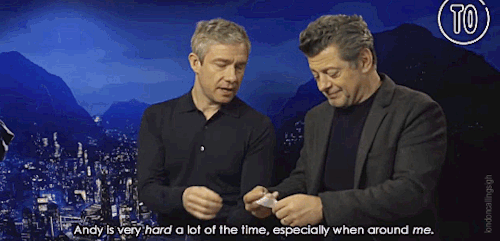 londoncallingsigh:Martin Freeman and Andy Serkis answer a bucket of questions  (= why two of my tags
