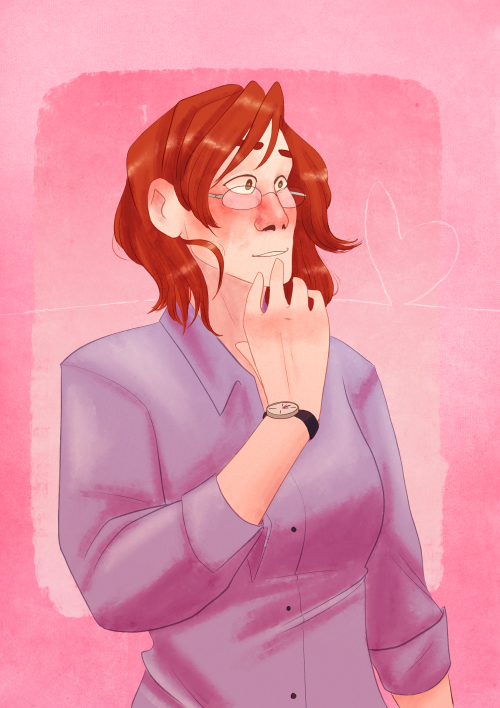 patron commission for @cloudsnbones - smitten Kerry in lavender! who could she be thinking about?? :