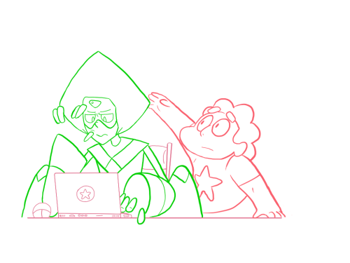 sketchedatrocities:Peridot is not enjoying earth.Dorito