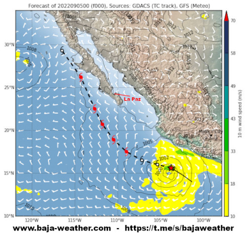 Kay continues to strengthen. Interests in the Baja California peninsula should closely monitor the progress of Kay.
Watches may be required for portions of the Baja California peninsula later today.
At 04:00hr CDT (09:00 UTC), the center of Tropical...